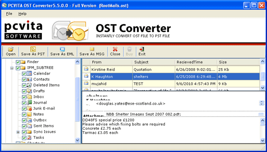 Change OST to PST Outlook screenshot