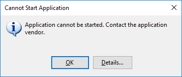 application cannot be started