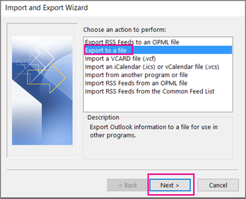 choose export-file