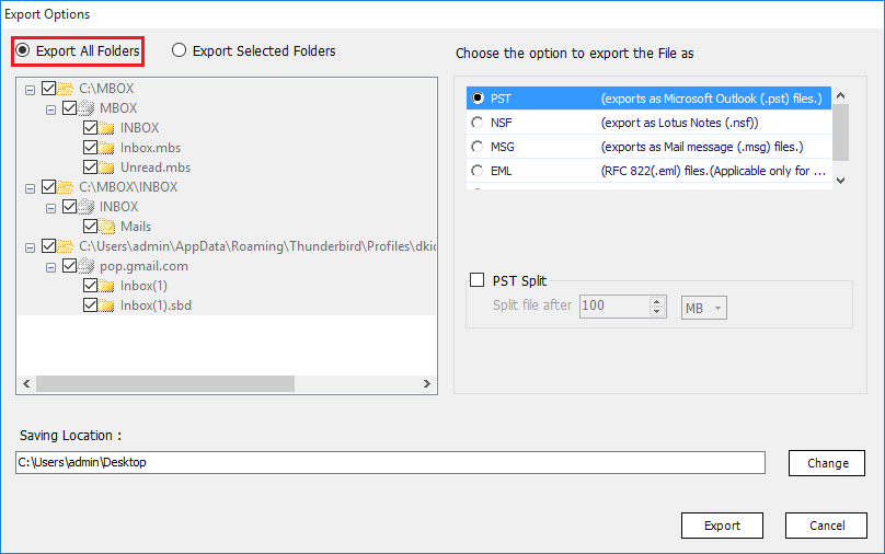 Export Gmail to Outlook PST