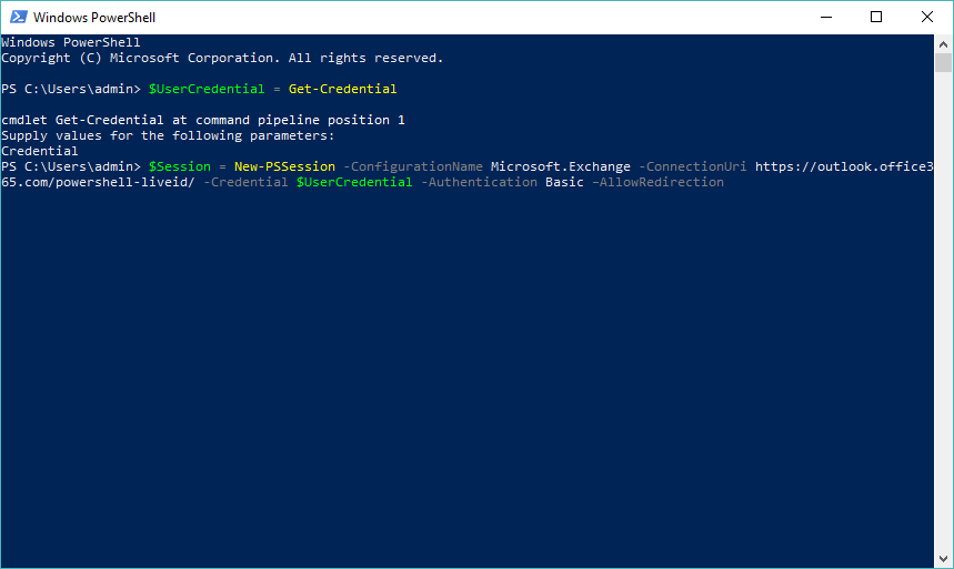 Run the powershell command