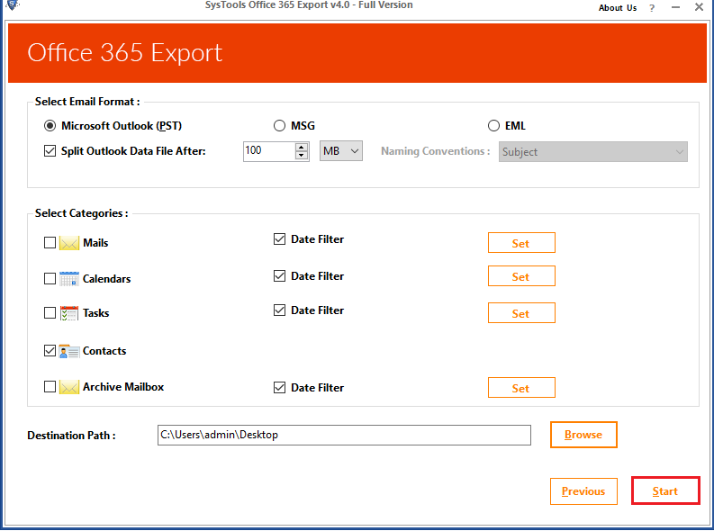 outlook 365 contact list export
