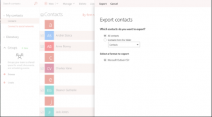 export format>>MS Outlook CSV
