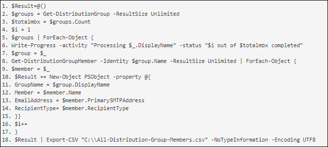 fetch all distribution list by running