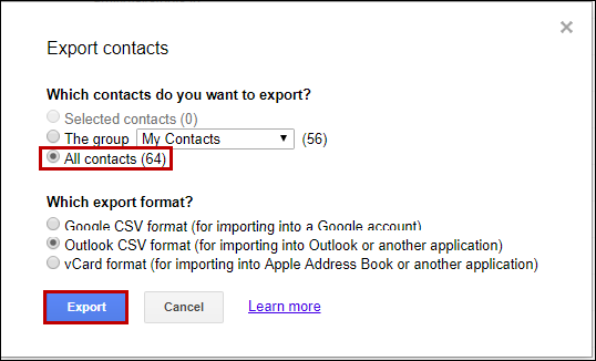 convert contacts in g suite