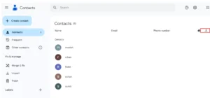 Export Google Contacts