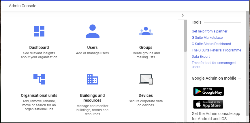 google apps admin export user data