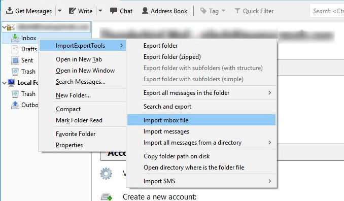 Import MBOX File to Thunderbird