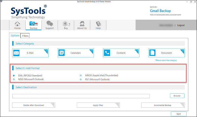 choose file format