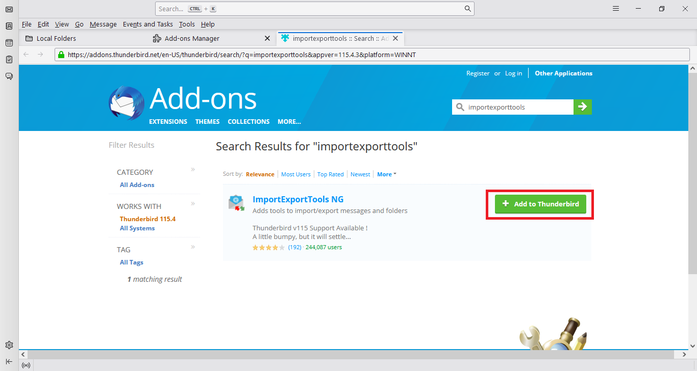 find importexporttools ng